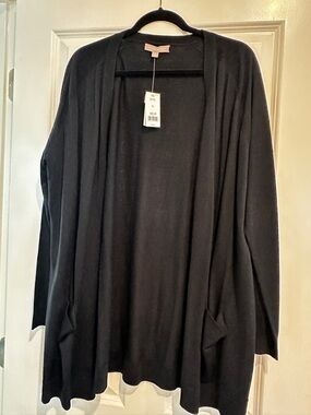 New Banana Republic Black Open-Front Women's Cardigan